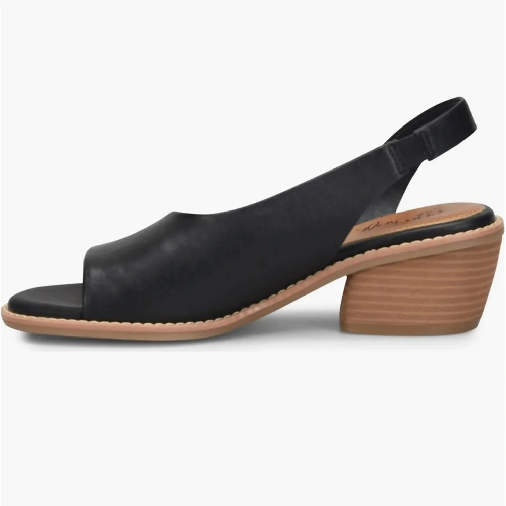 EUROSOFT Cadwell Slingback Women Black Sandals, Block heel, size 6.5